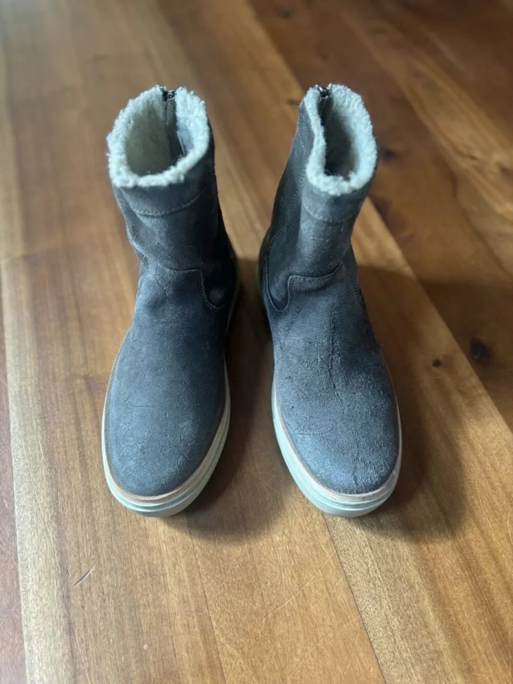 Satorisan Green Suede Womens Leather Zip Wool Lined Winter Boots SZ EU 40 US 9.5